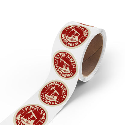 I Alberta Support Independence Pumpjack Sticker Roll (50, 100, 250 Stickers)