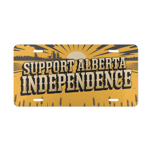 Yellow Support Alberta Independence Vanity Plate