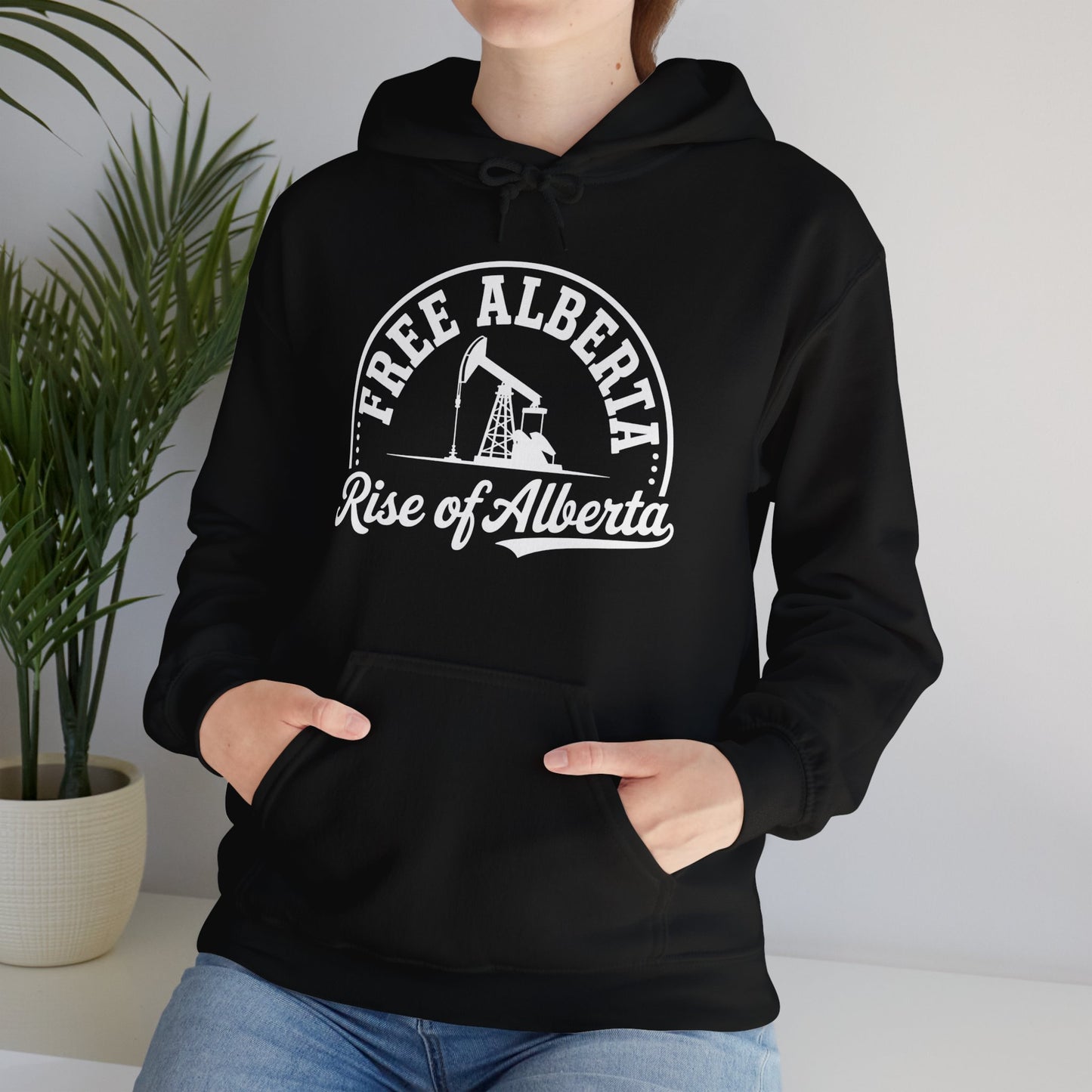 "Free Alberta" Black Rise of Alberta Hoodie