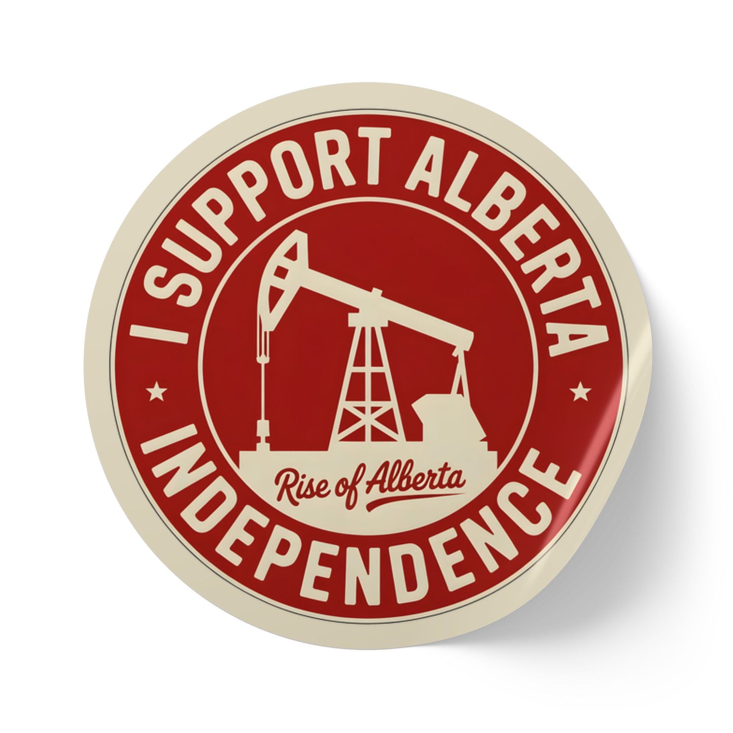I Alberta Support Independence Pumpjack Sticker Roll (50, 100, 250 Stickers)