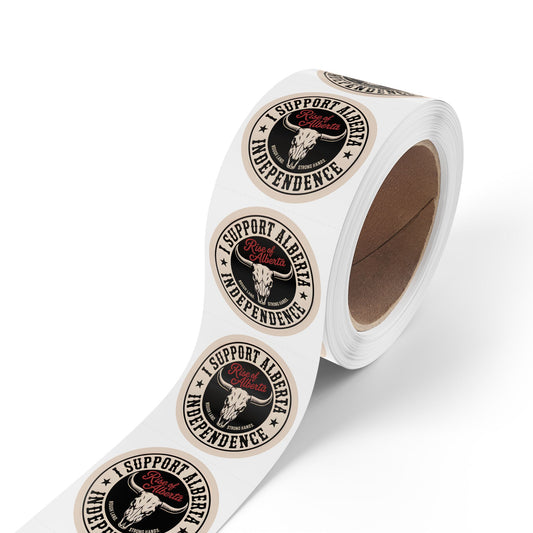 Support Alberta Independence Wrangler Sticker Roll (50, 100, 250 Stickers)