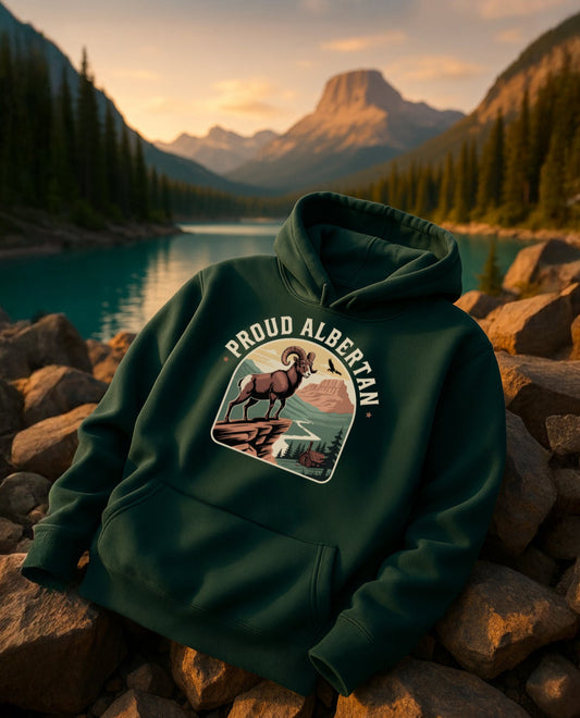 Proud Albertan Premium Quality Midnight Green Oversized Hoodie (Unisex)
