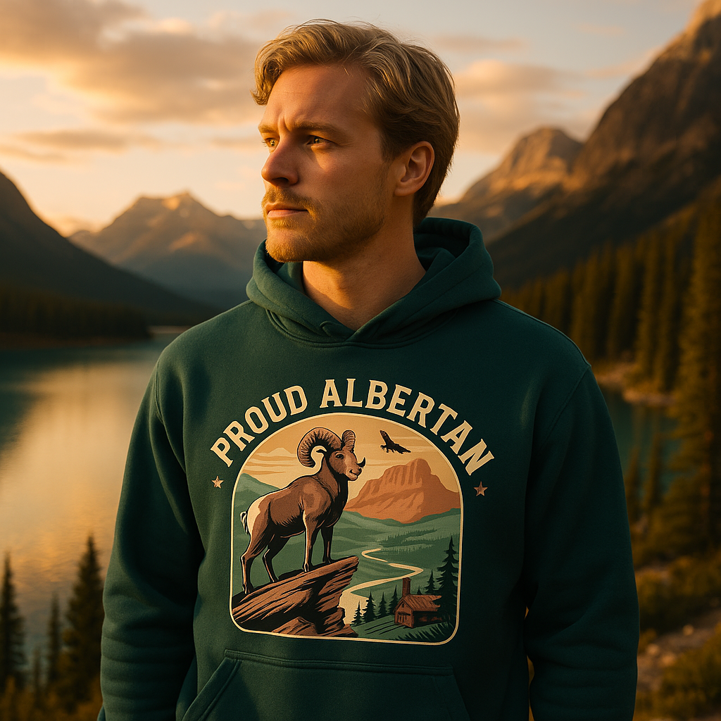 Proud Albertan Premium Quality Midnight Green Oversized Hoodie (Unisex)