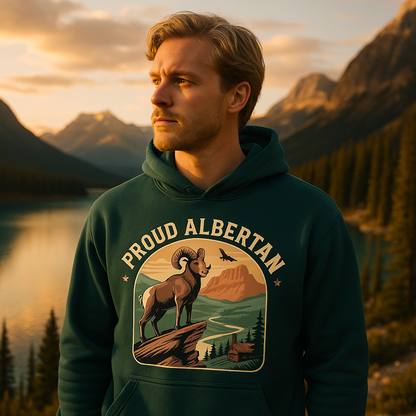 Proud Albertan Premium Quality Midnight Green Oversized Hoodie (Unisex)