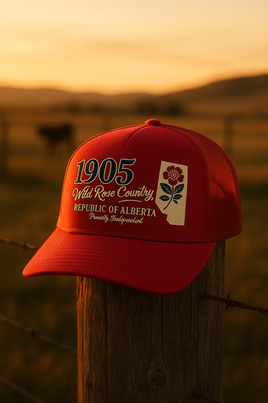 Red Wild Rose Country Trucker Hat