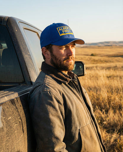 Blue Alberta First Structured Flexfit Cap