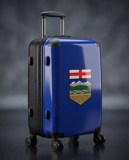Custom Alberta Flag Suitcase – Premium Hard Shell Luggage (3 Sizes)