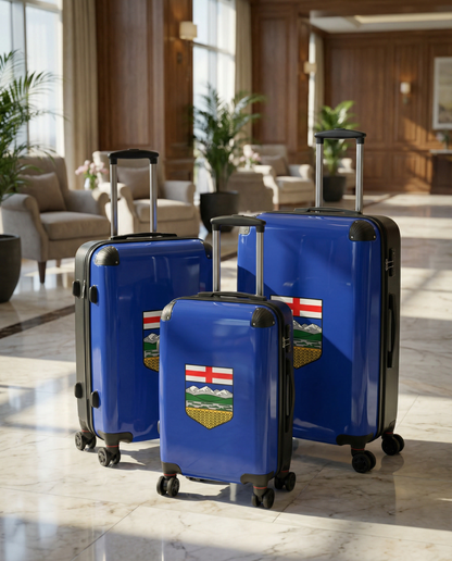 Custom Alberta Flag Suitcase – Premium Hard Shell Luggage (3 Sizes)
