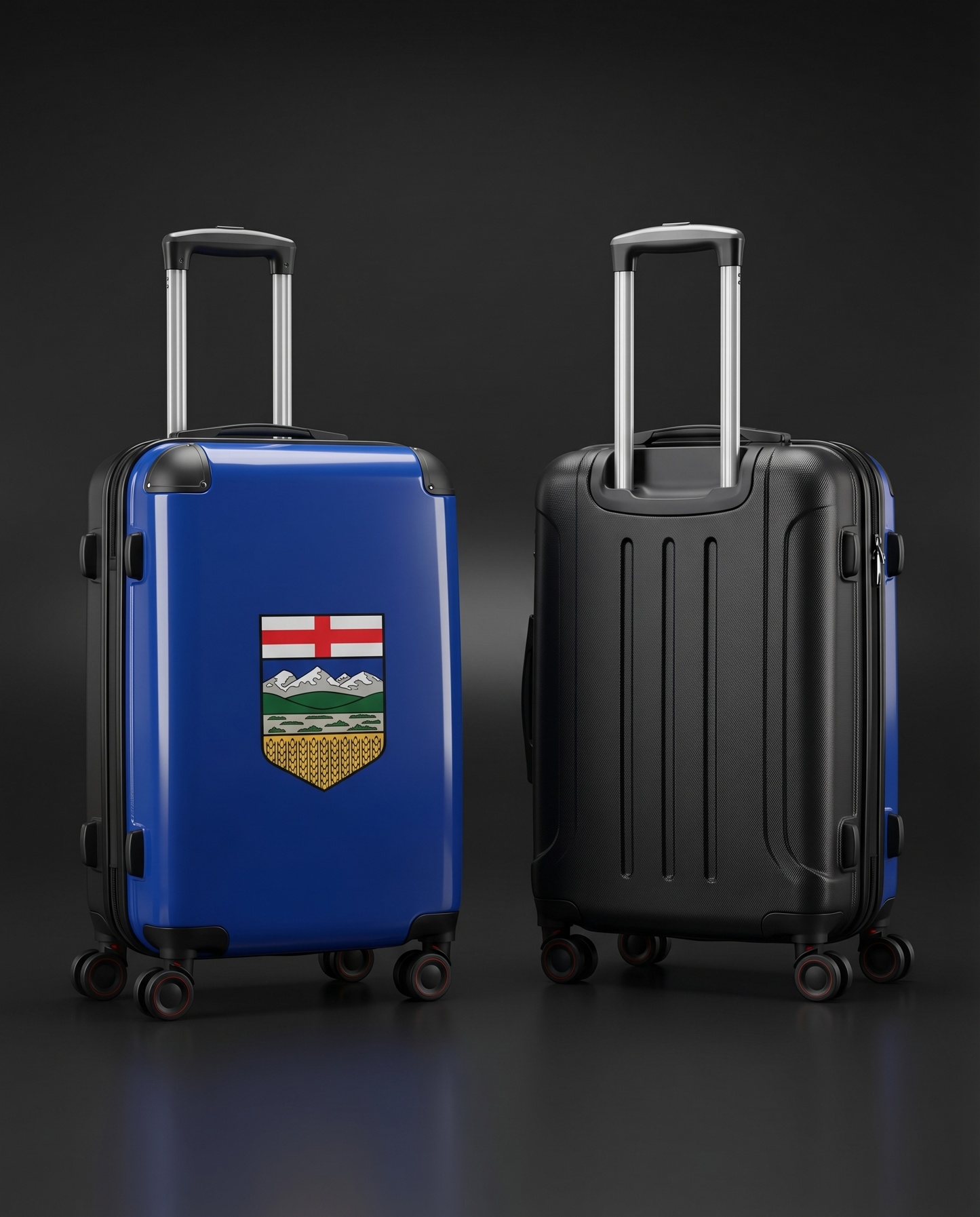 Custom Alberta Flag Suitcase – Premium Hard Shell Luggage (3 Sizes)