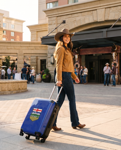 Custom Alberta Flag Suitcase – Premium Hard Shell Luggage (3 Sizes)