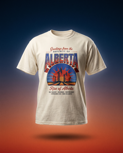 Greetings from the Republic of Alberta Vintage Style T-Shirt