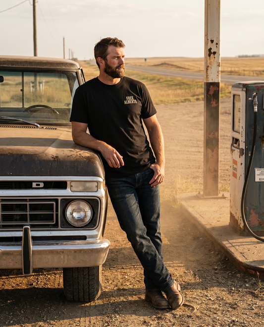 Free Albertan Cowboy Unisex Premium T-Shirt