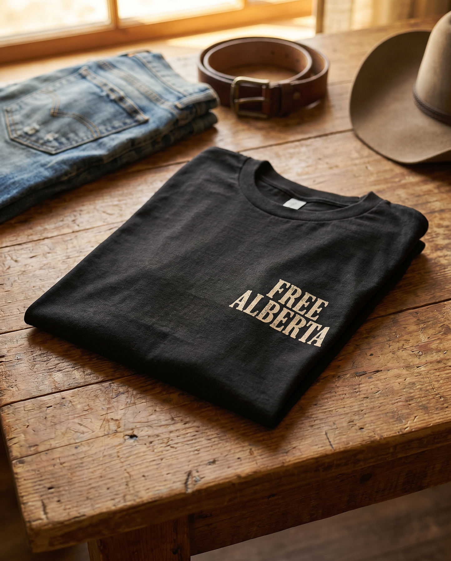 Free Albertan Cowboy Unisex Premium T-Shirt