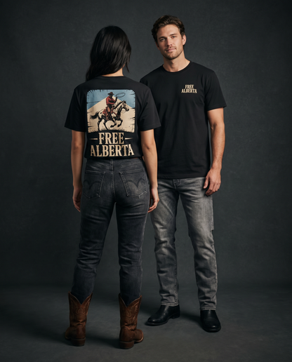 Free Albertan Cowboy Unisex Premium T-Shirt