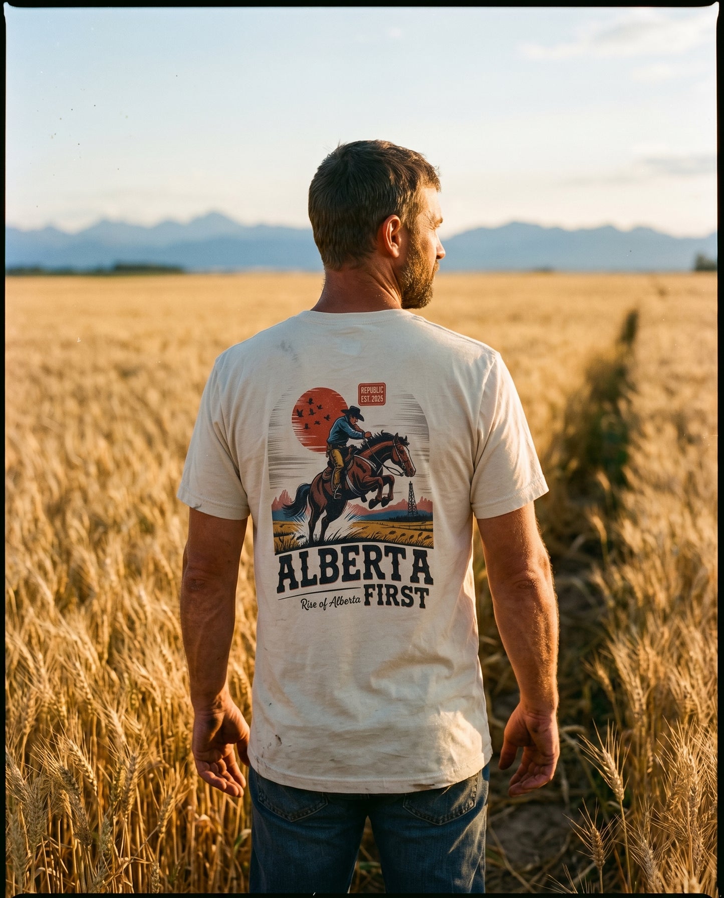 Alberta First Cowboy Rise Of Alberta T-Shirt