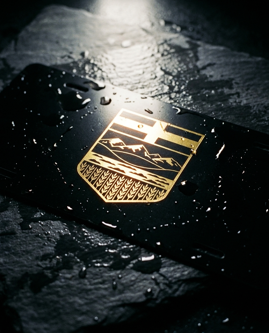 Black Gold Alberta Vanity Plate