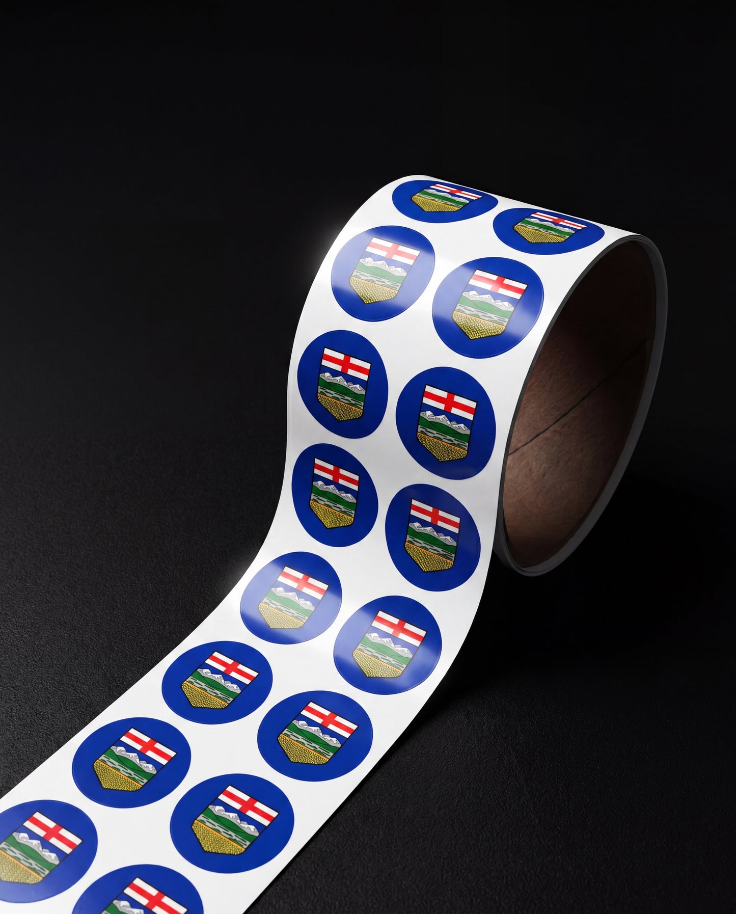 Alberta Flag Round Sticker Label Rolls