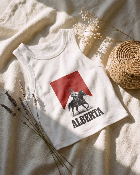 Alberta Cowboy Women's Rib Racer Tank Top