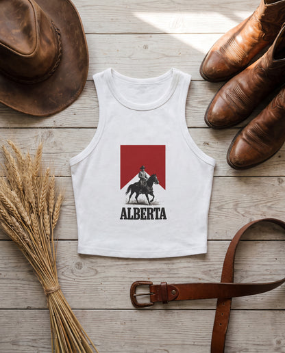 Alberta Cowboy Women's Rib Racer Tank Top