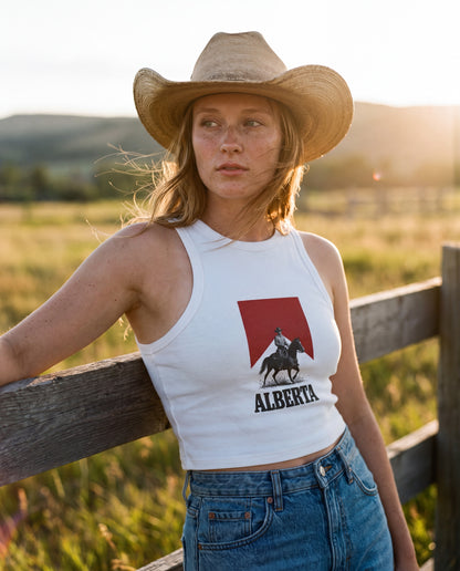 Alberta Cowboy Women's Rib Racer Tank Top