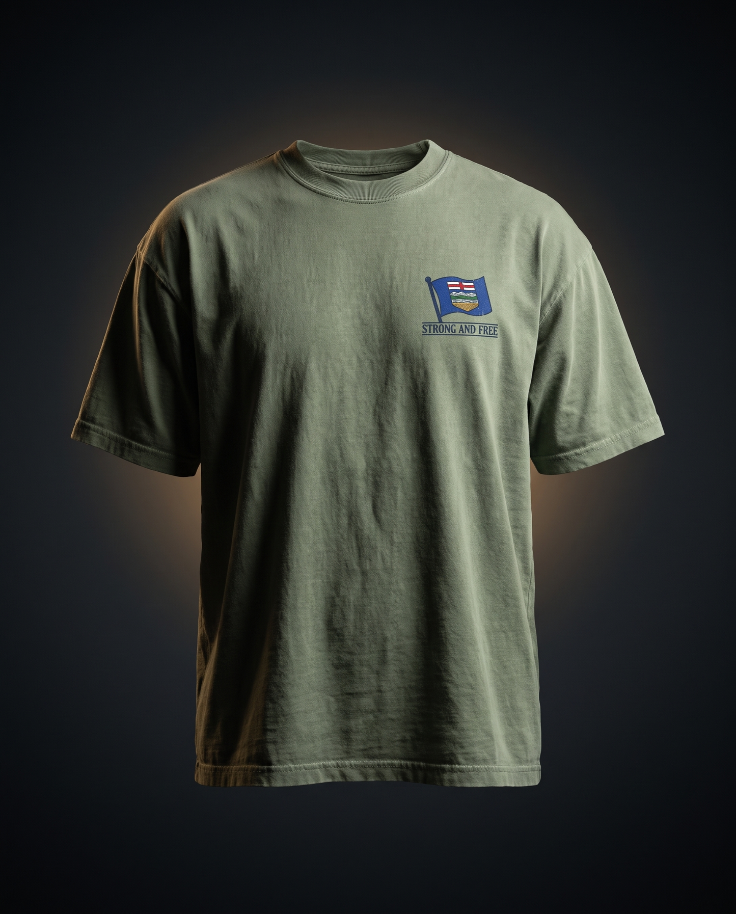 Alberta Flag T-Shirt | Strong and Free Bronco Rider