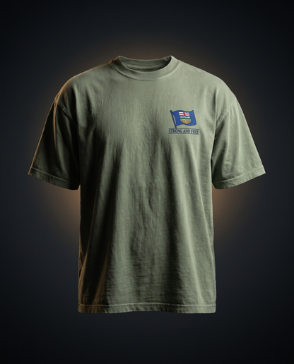 Alberta Flag T-Shirt | Strong and Free Bronco Rider