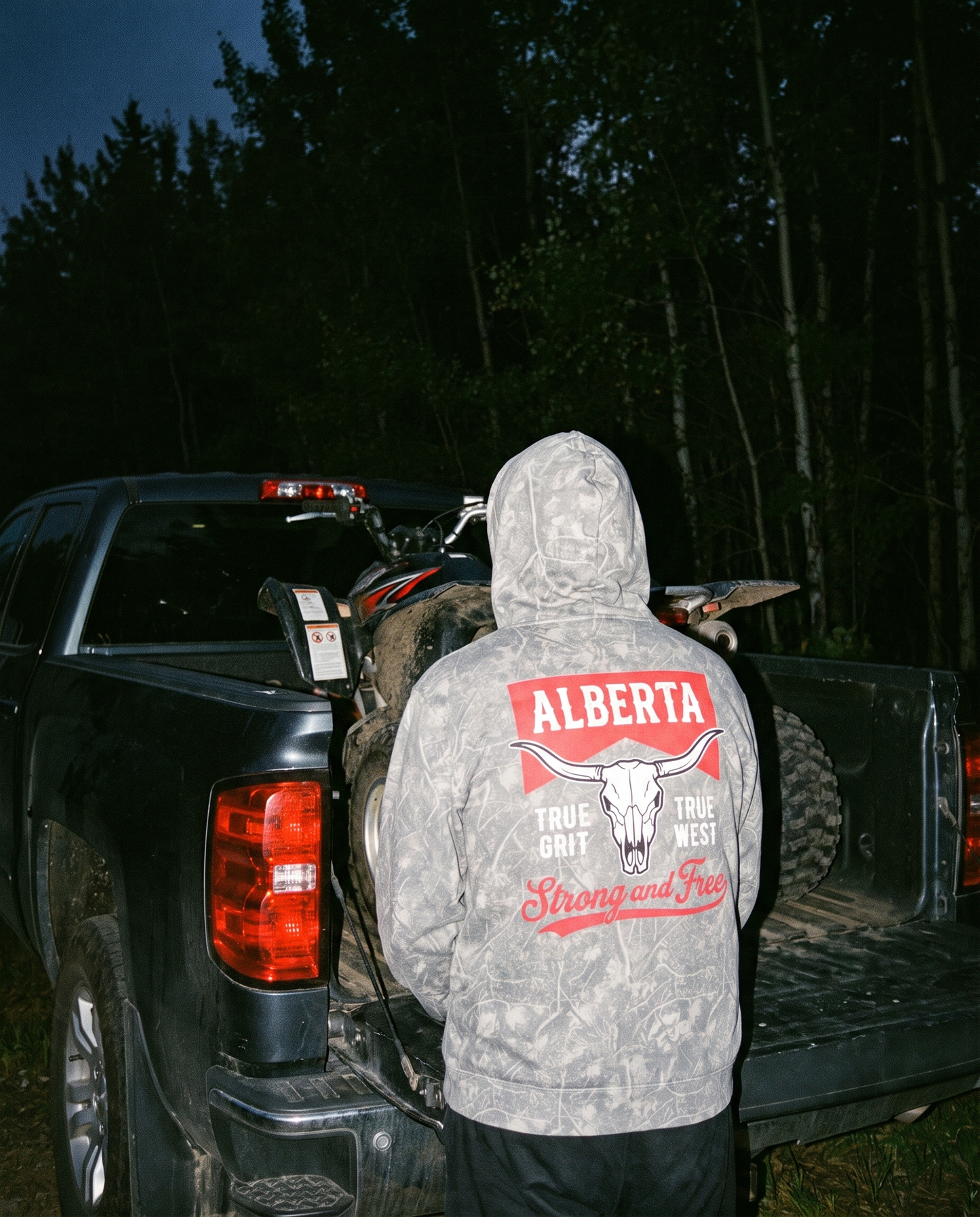 Alberta Hoodie | Strong and Free Longhorn Skull