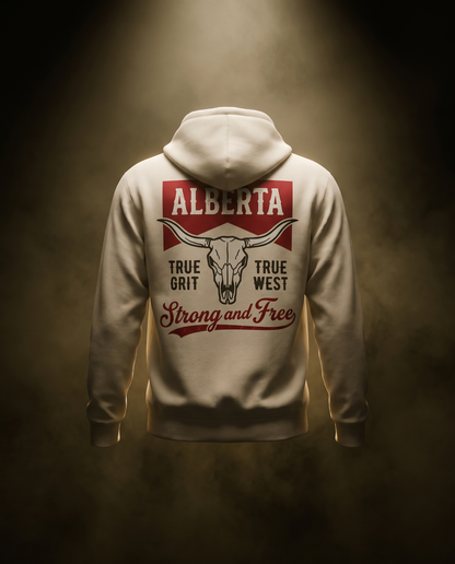 Alberta Hoodie | Strong and Free Longhorn Skull
