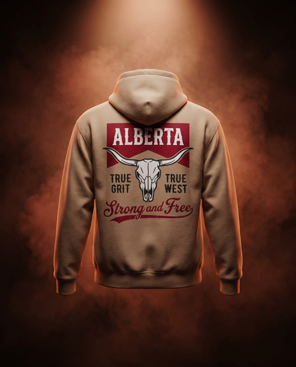 Alberta Hoodie | Strong and Free Longhorn Skull