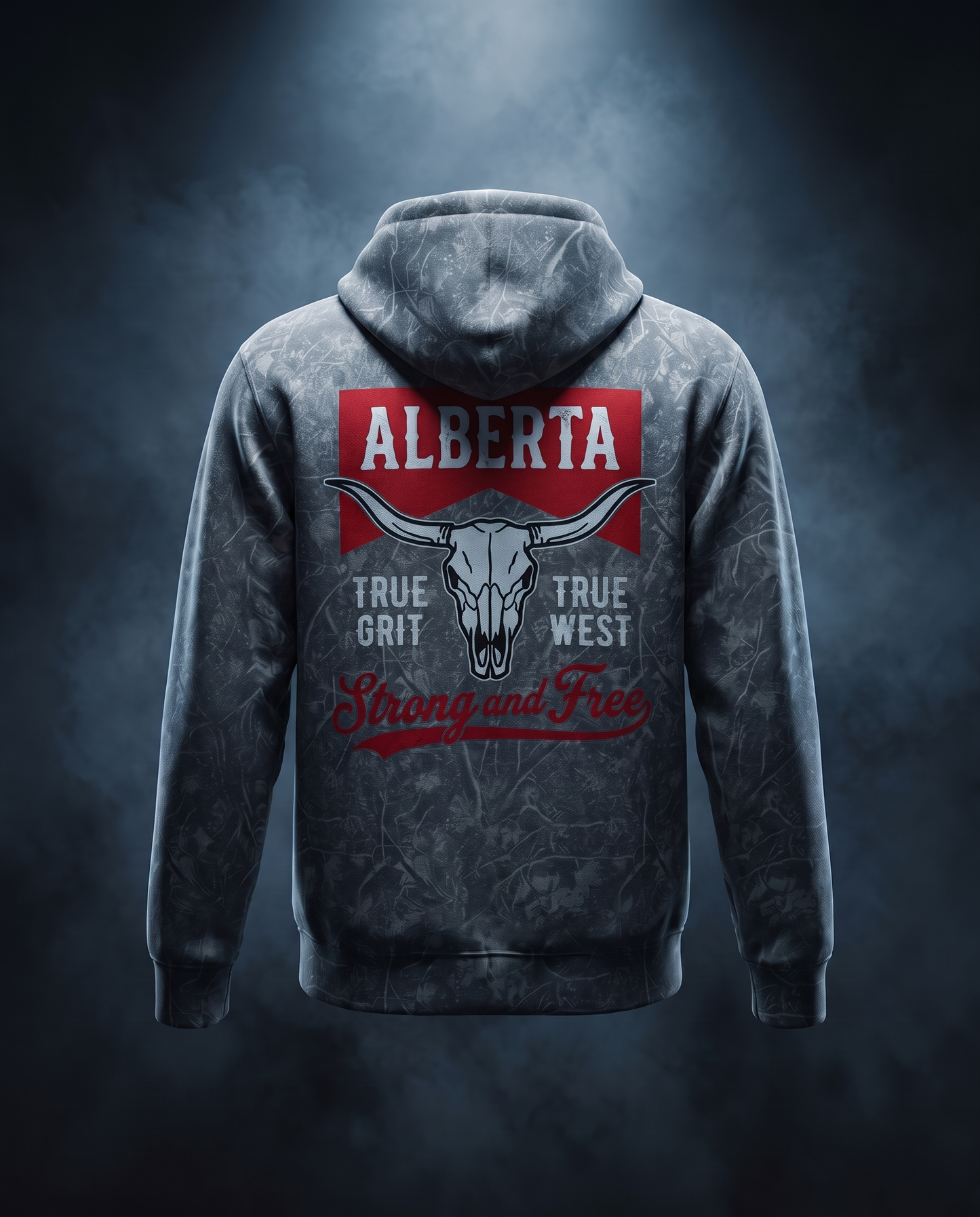 Alberta Hoodie | Strong and Free Longhorn Skull