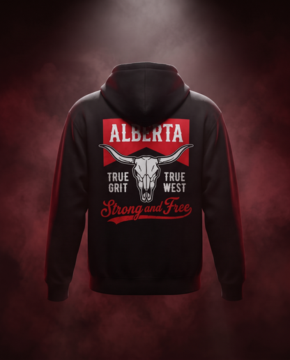 Alberta Hoodie | Strong and Free Longhorn Skull