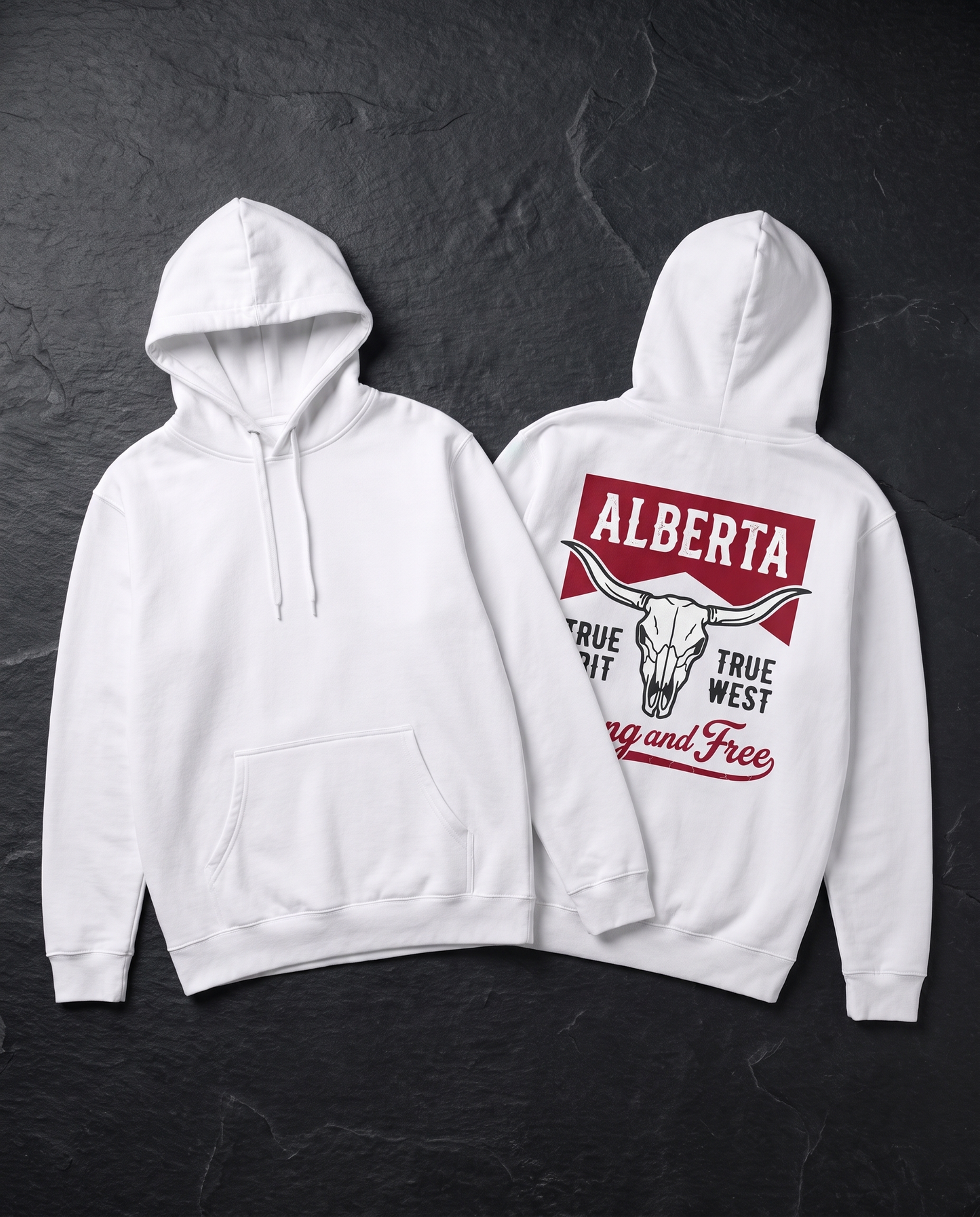 Alberta Hoodie | Strong and Free Longhorn Skull