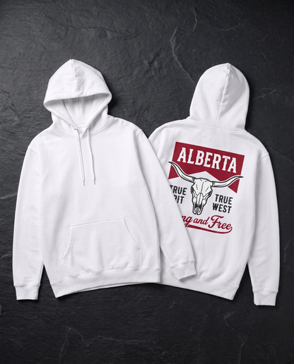 Alberta Hoodie | Strong and Free Longhorn Skull