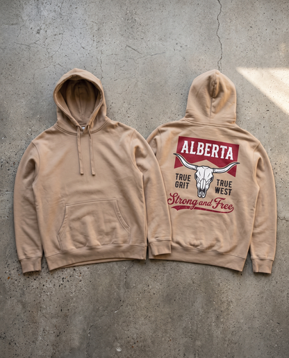 Alberta Hoodie | Strong and Free Longhorn Skull