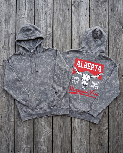 Alberta Hoodie | Strong and Free Longhorn Skull