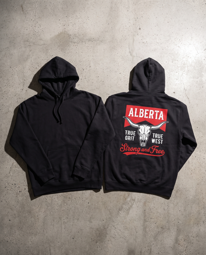 Alberta Hoodie | Strong and Free Longhorn Skull