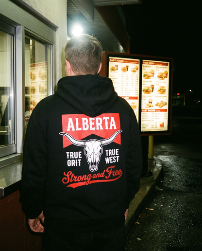 Alberta Hoodie | Strong and Free Longhorn Skull