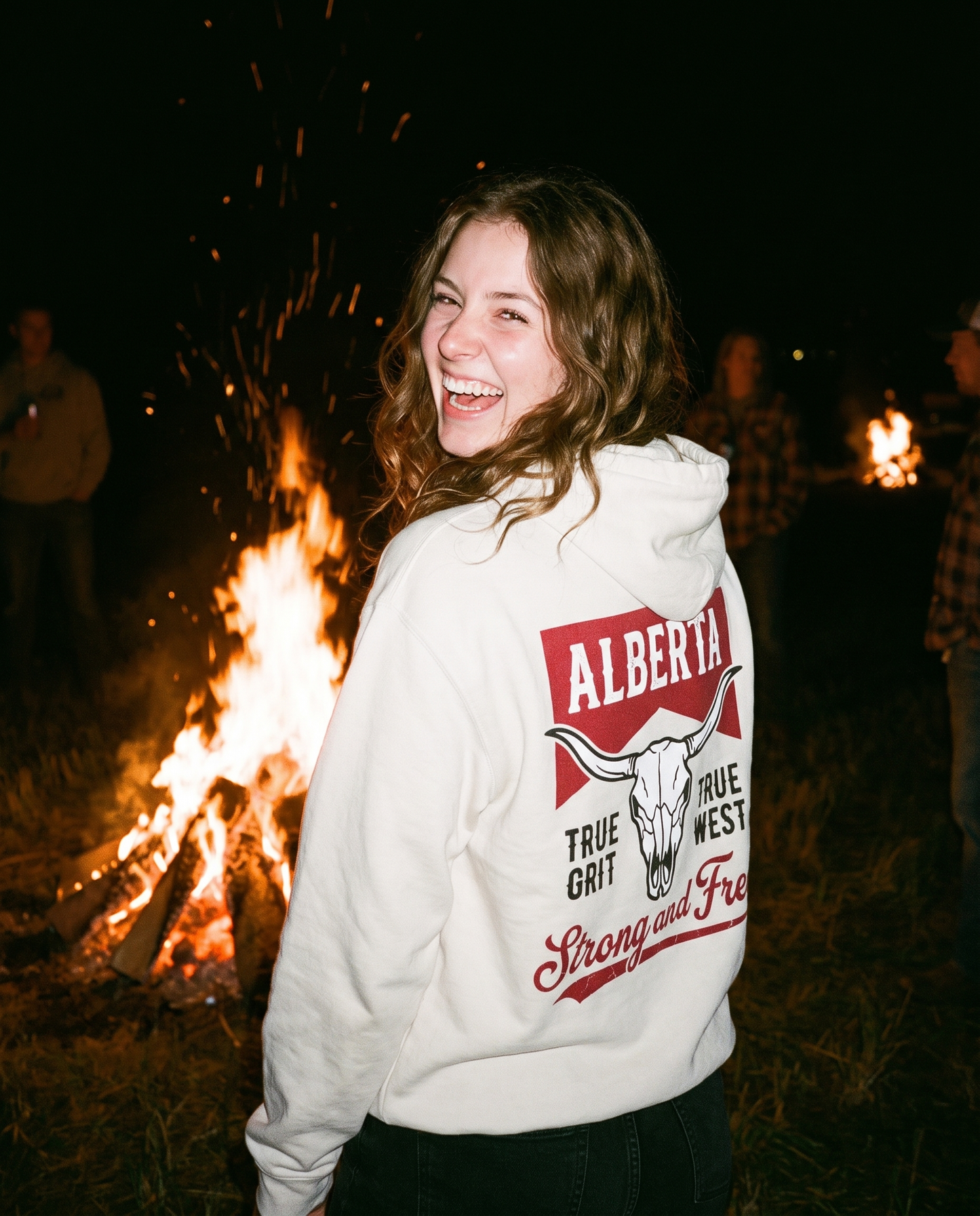 Alberta Hoodie | Strong and Free Longhorn Skull