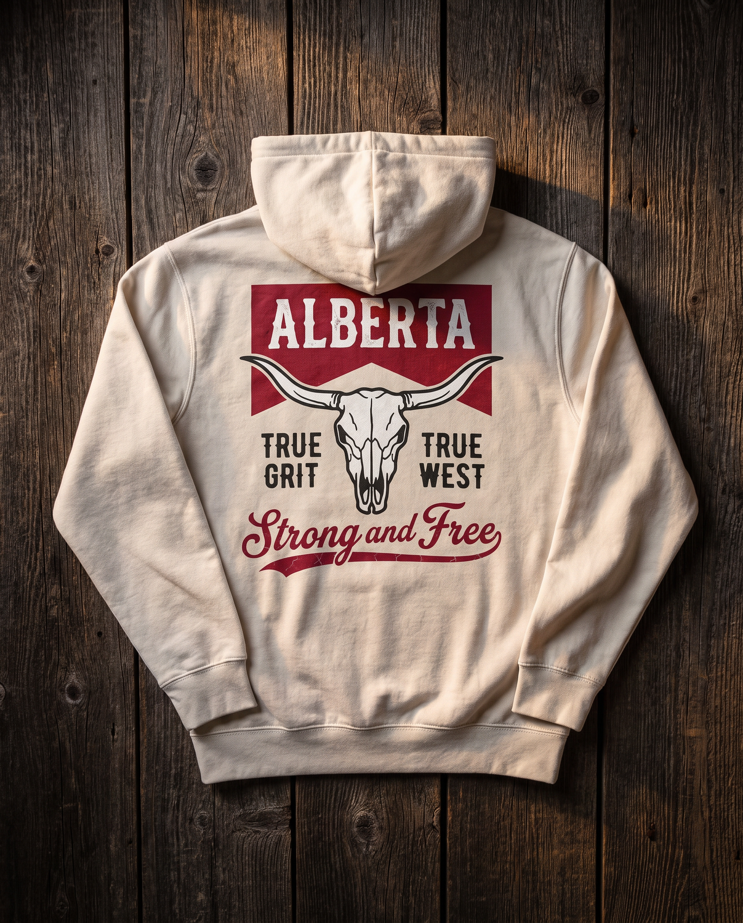 Alberta Hoodie | Strong and Free Longhorn Skull