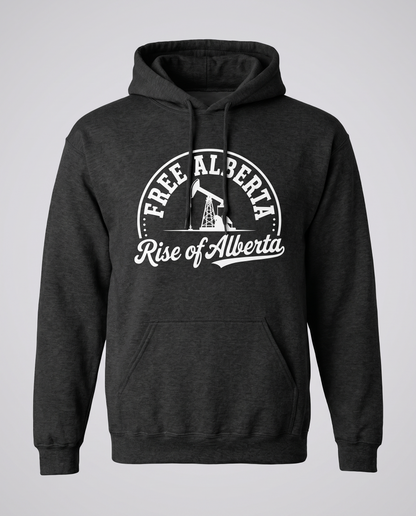 Free Alberta hoodie dark heather studio front