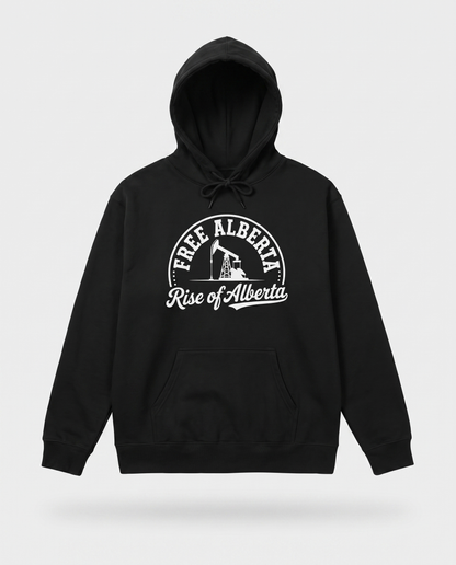 Free Alberta hoodie black studio front