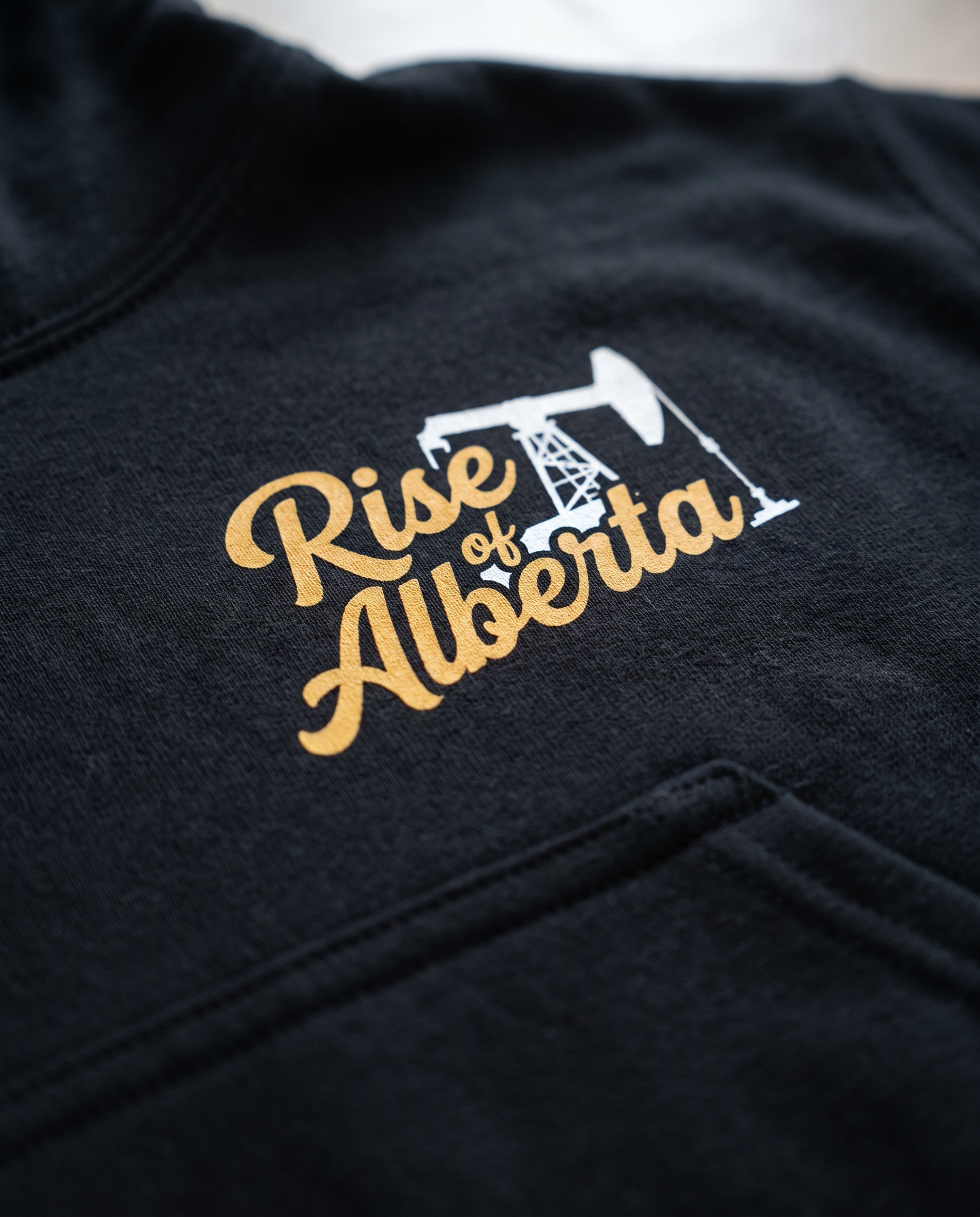 Roughneck Nation hoodie DTG front chest logo detail