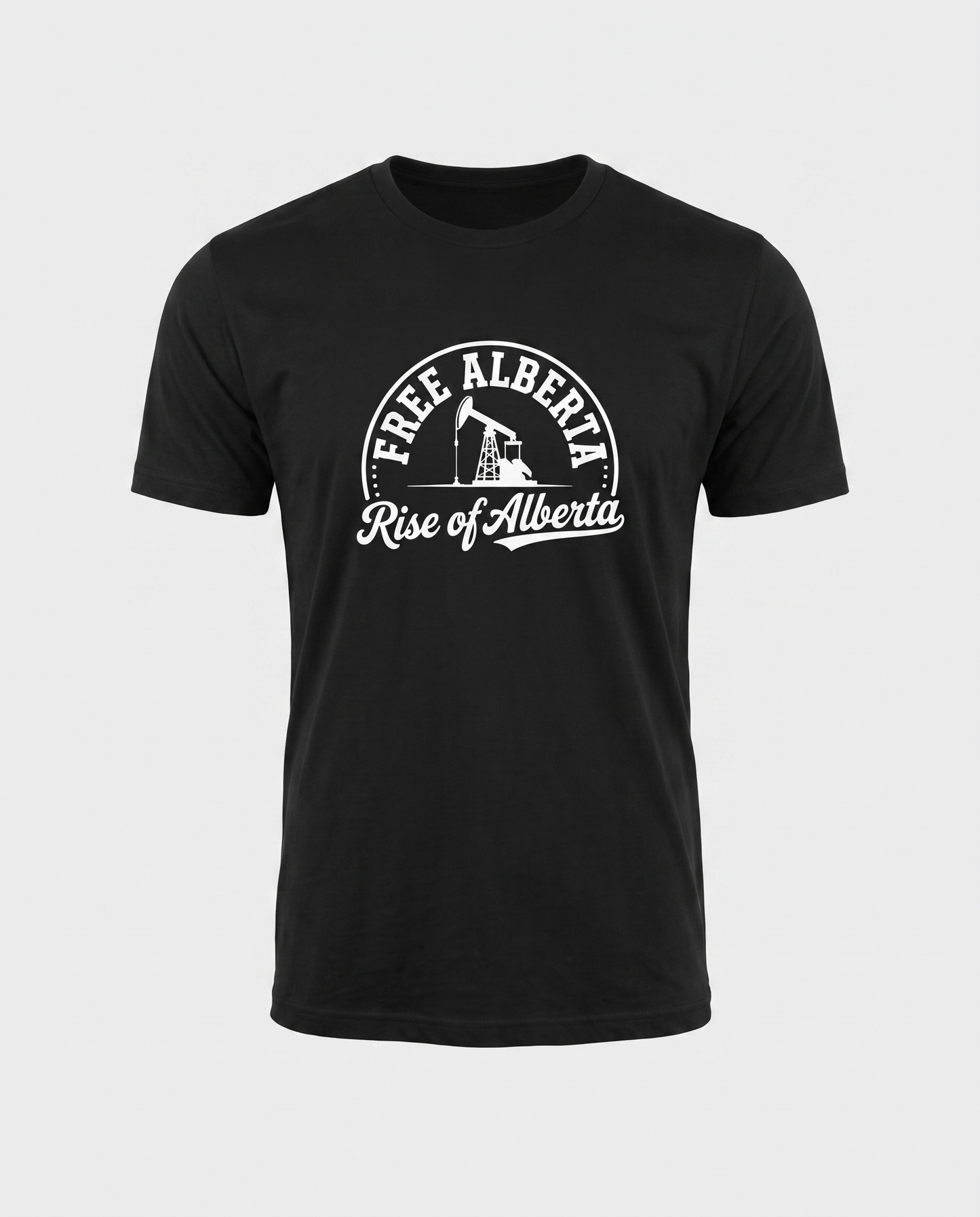 Free Alberta pumpjack tee black studio front