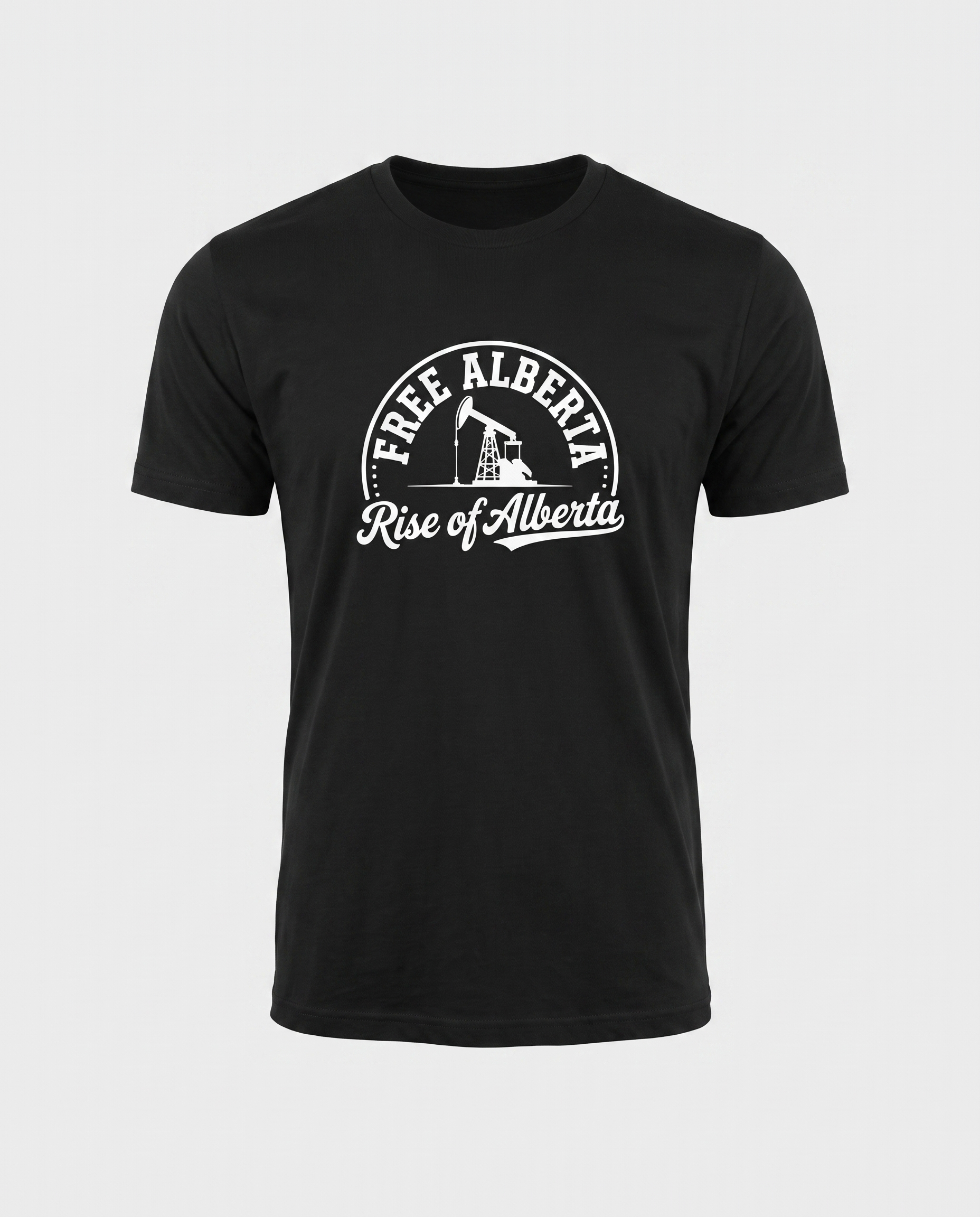 Free Alberta pumpjack tee black studio front