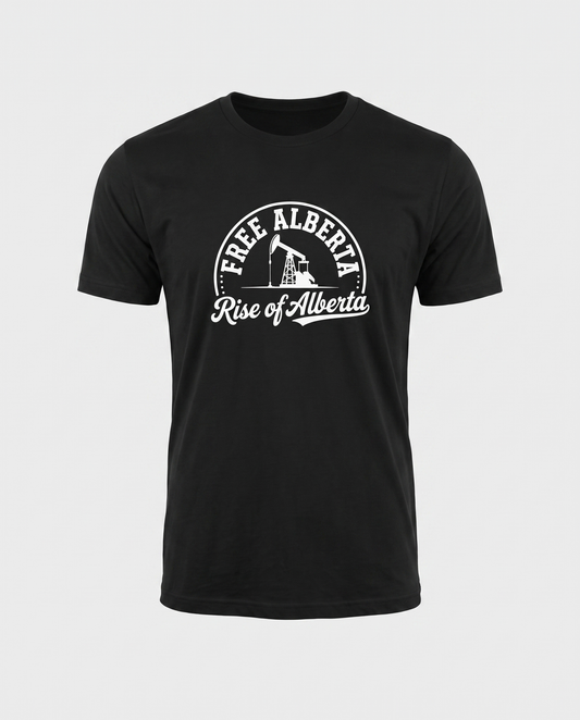 Free Alberta pumpjack tee black studio front