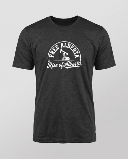 Free Alberta pumpjack tee dark grey heather studio front