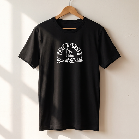 Free Alberta pumpjack tee black on hanger