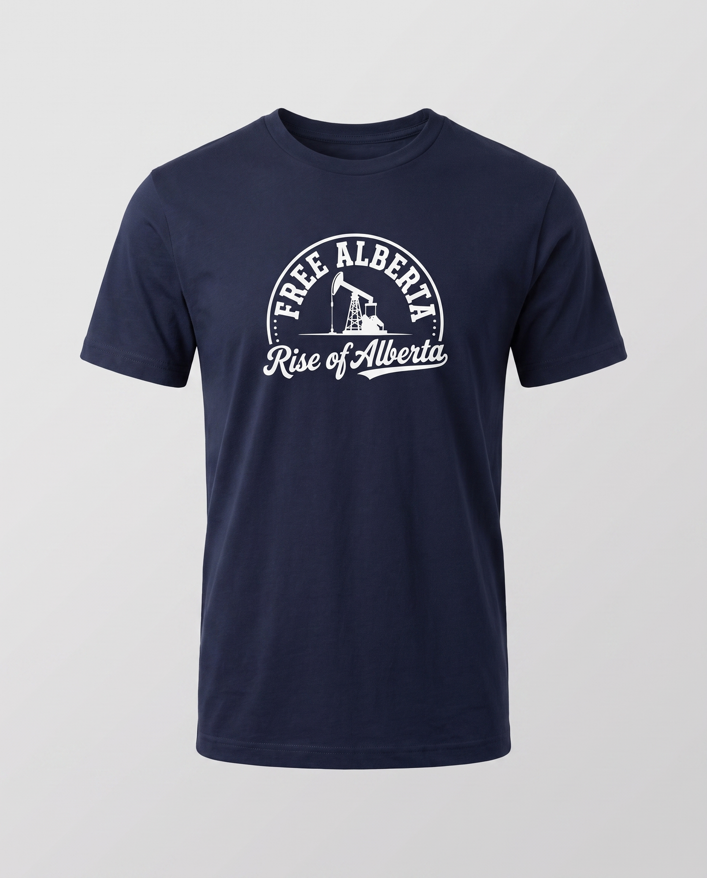 Free Alberta pumpjack tee navy studio front