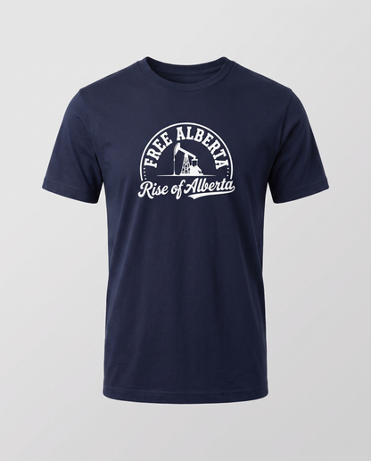 Free Alberta pumpjack tee navy studio front
