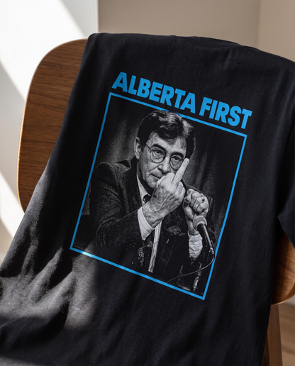 Alberta First The Gesture t-shirt DTG print detail close-up